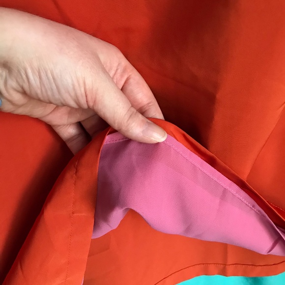 H&M burnt orange sleeveless shift dress 14 mod - Picture 7 of 9